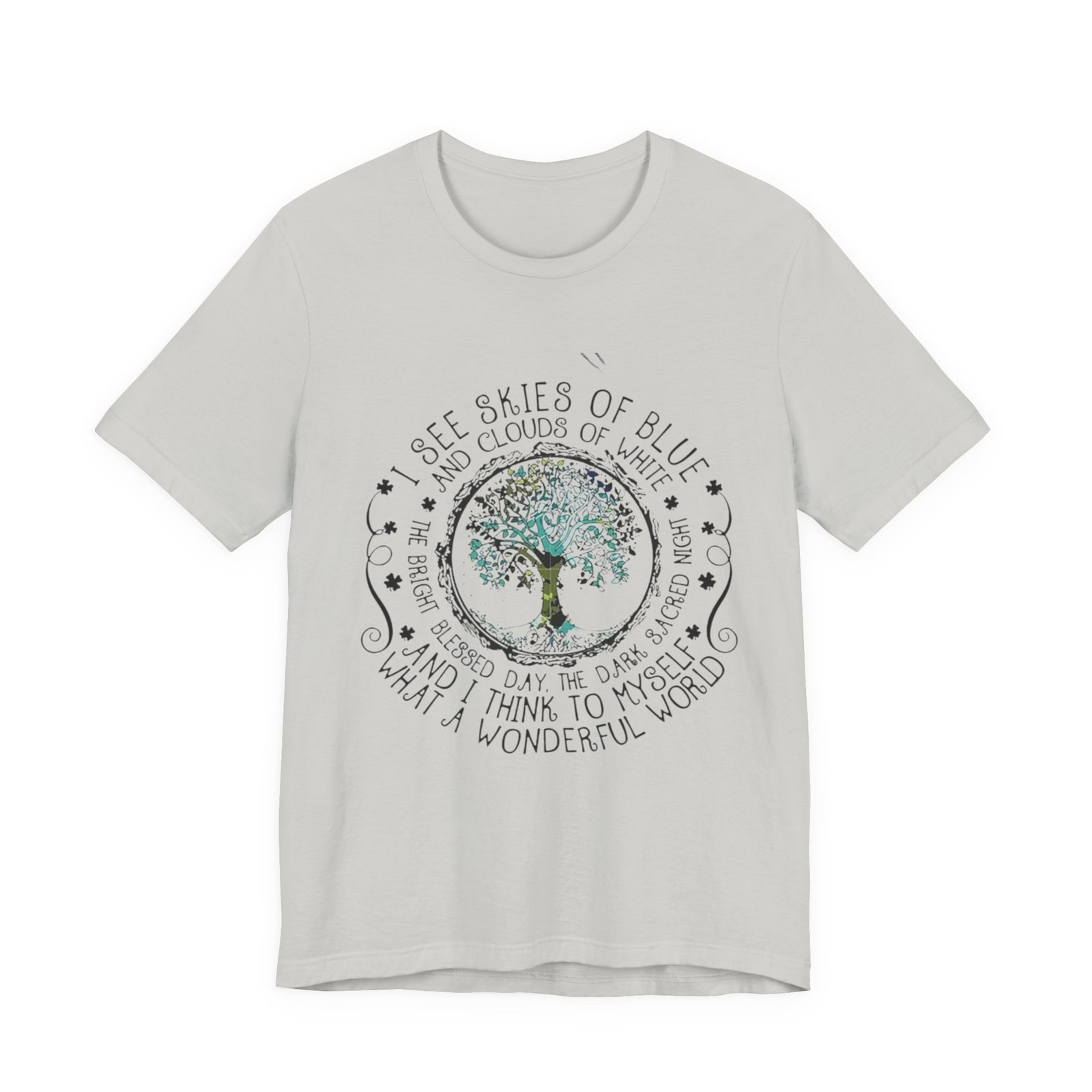 Vintage Inspirational Tee, Unisex Jersey T-Shirt, Nature Lover Gift, Skies of Blue Design, Positive Quote Shirt, Eco-Friendly Apparel - Image 13