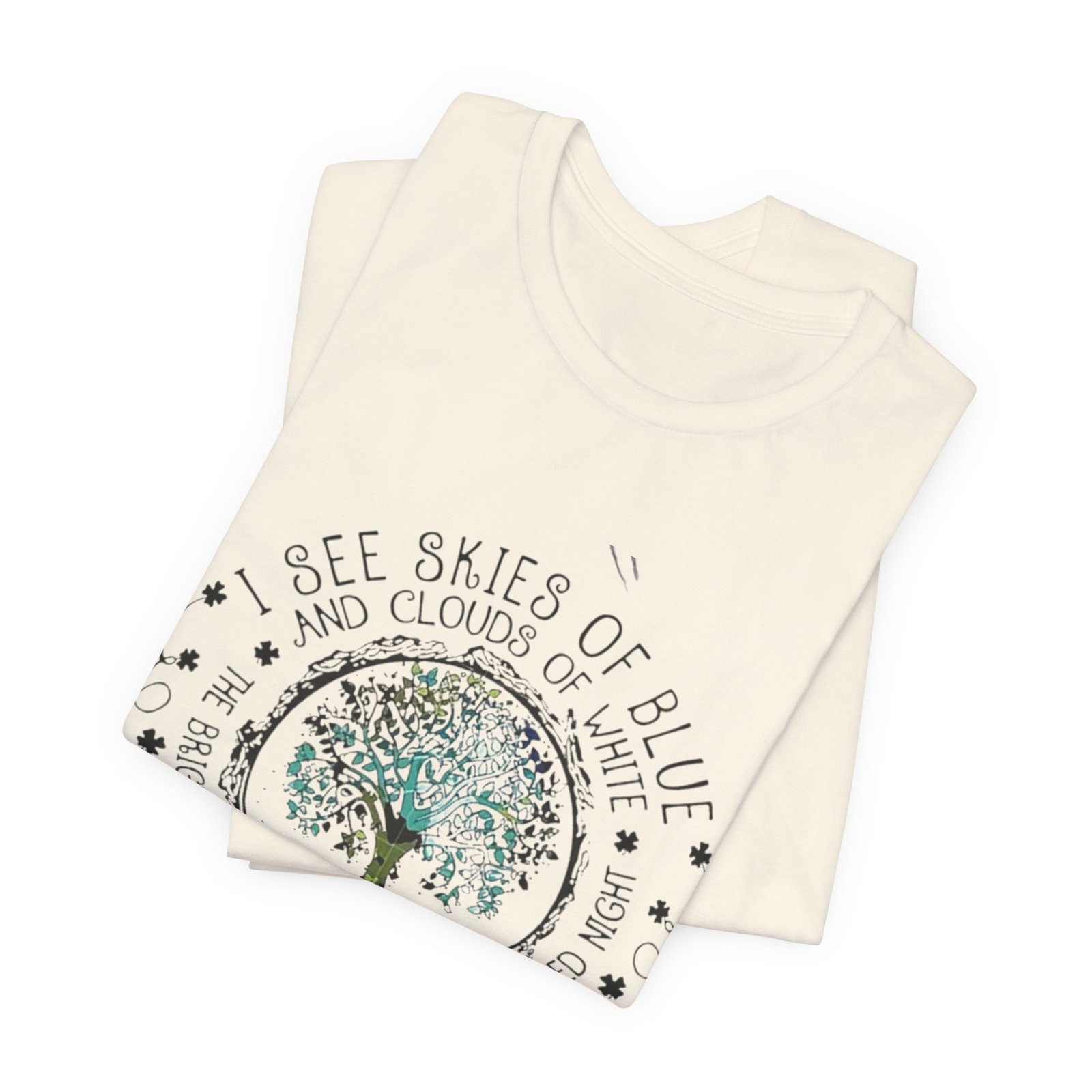 Vintage Inspirational Tee, Unisex Jersey T-Shirt, Nature Lover Gift, Skies of Blue Design, Positive Quote Shirt, Eco-Friendly Apparel - Image 11