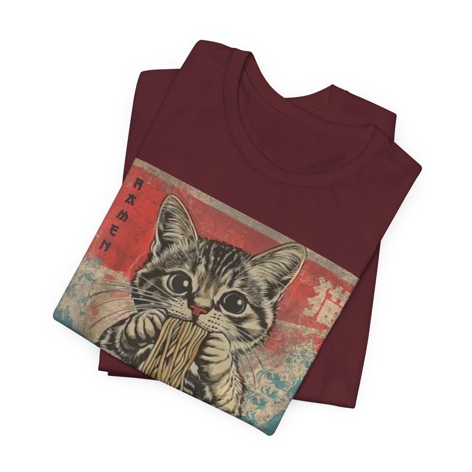 Vintage Cat Eating Ramen Tee, Cat Lover Gift, Funny T-Shirt, Cute Graphic Tee, Anime Apparel, Pet Enthusiast Wear - Image 23