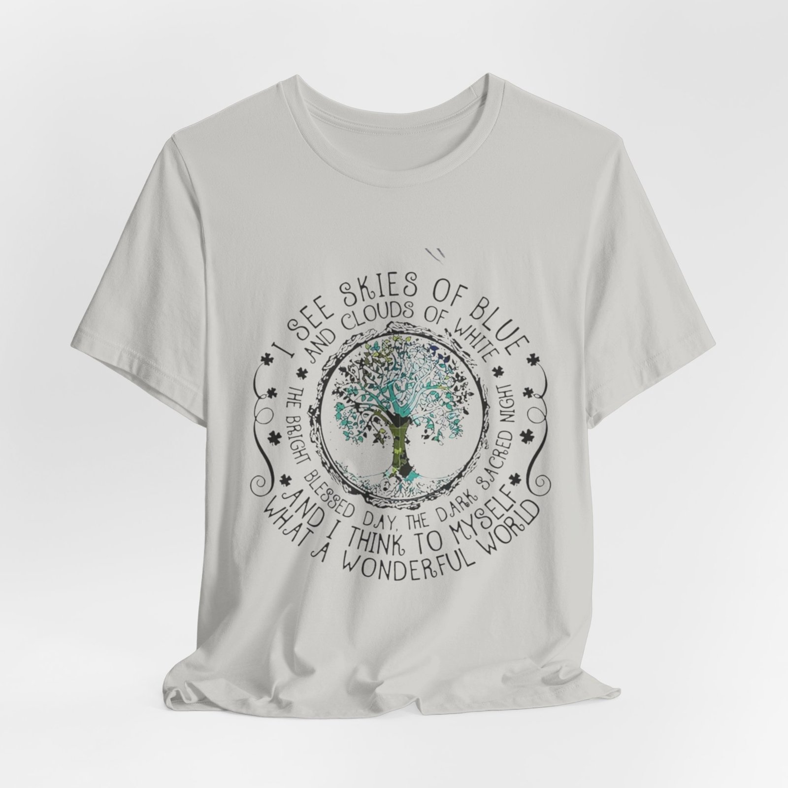 Vintage Inspirational Tee, Unisex Jersey T-Shirt, Nature Lover Gift, Skies of Blue Design, Positive Quote Shirt, Eco-Friendly Apparel - Image 16