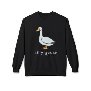 Silly Goose Illustration Sweatshirt | Cute Duck Cartoon Crewneck