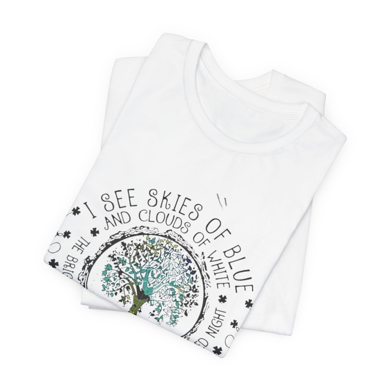 Vintage Inspirational Tee, Unisex Jersey T-Shirt, Nature Lover Gift, Skies of Blue Design, Positive Quote Shirt, Eco-Friendly Apparel - Image 4