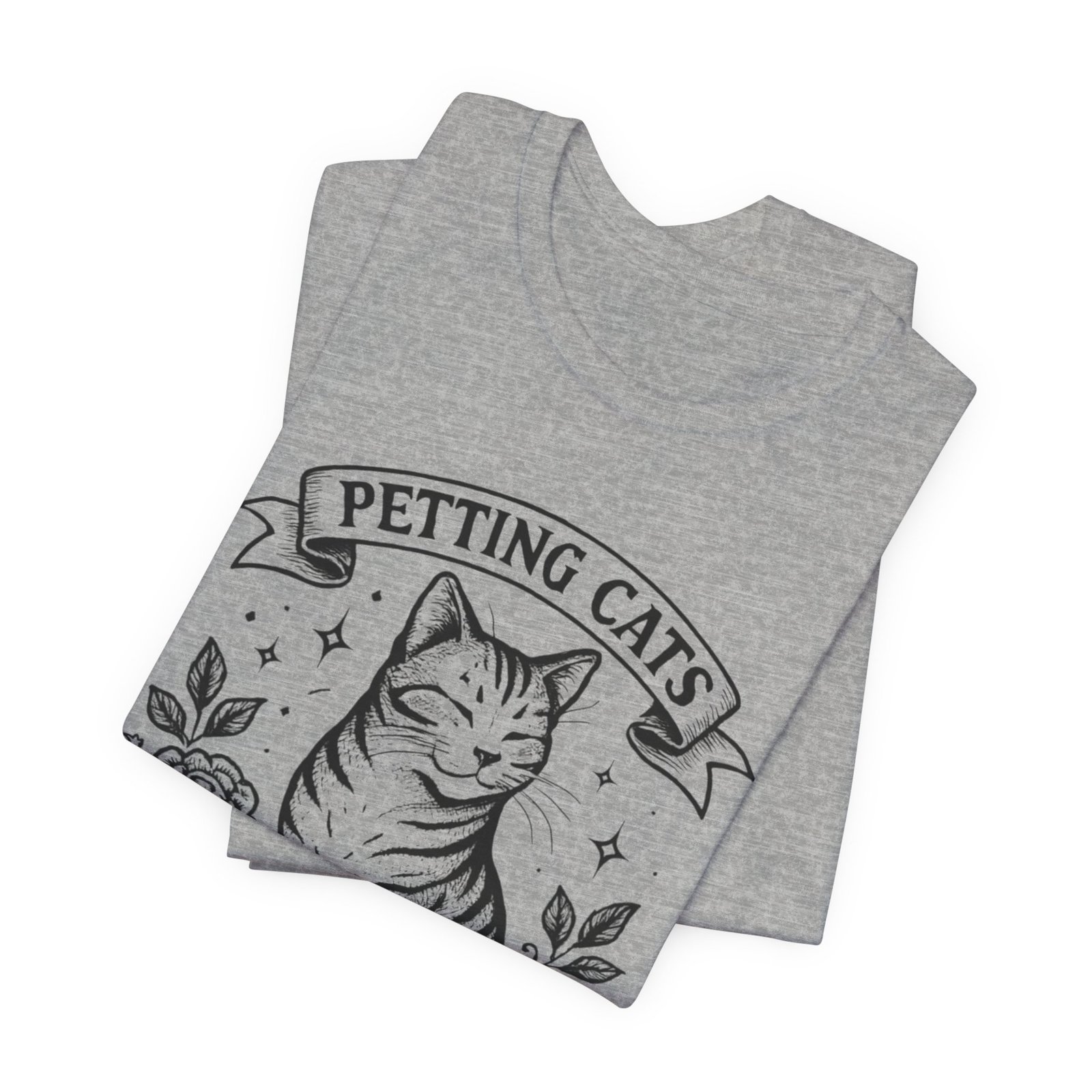 Petting Cats Is My Therapy T-Shirt | Cat Illustration Tee, Cat Lover Shirt - Image 19