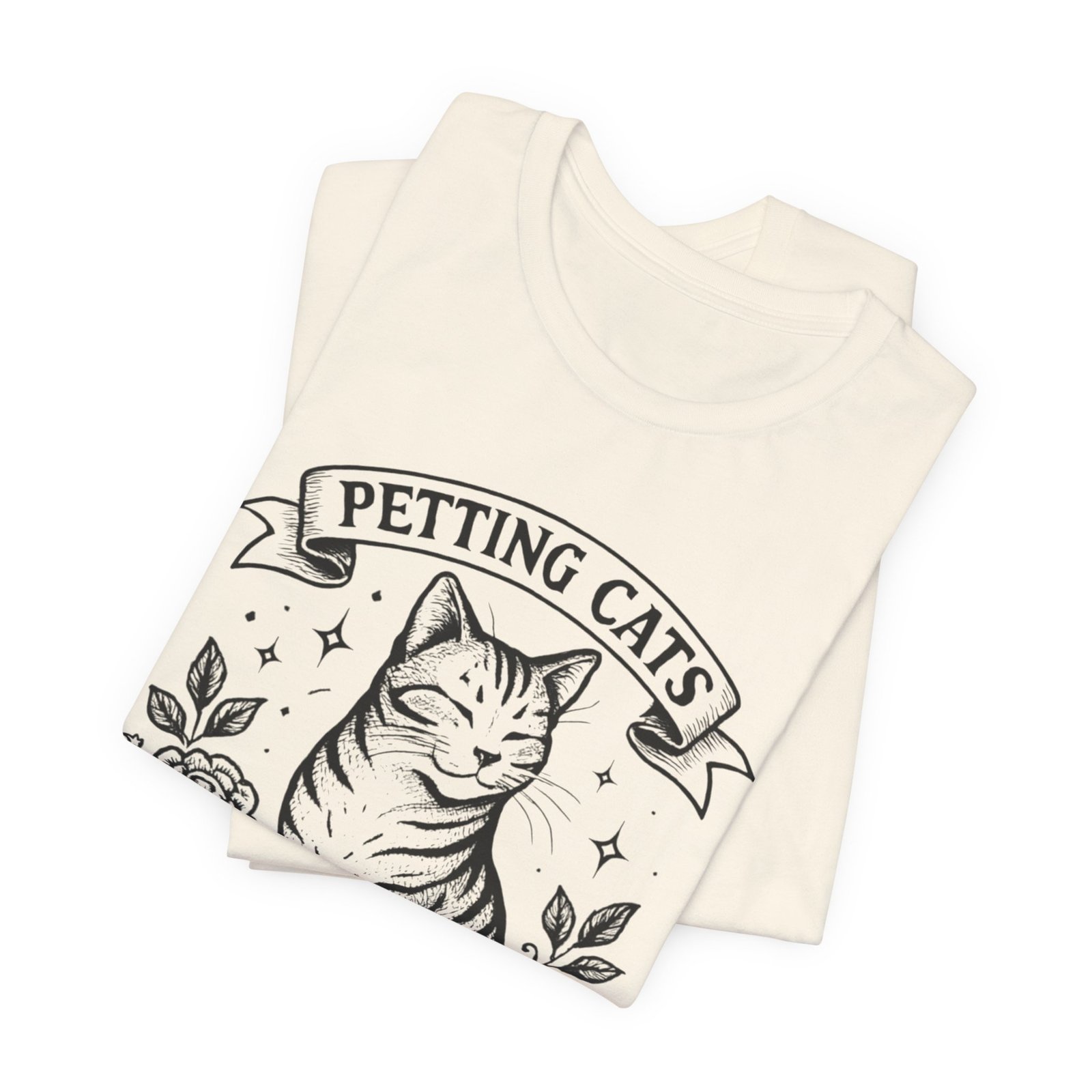 Petting Cats Is My Therapy T-Shirt | Cat Illustration Tee, Cat Lover Shirt - Image 11