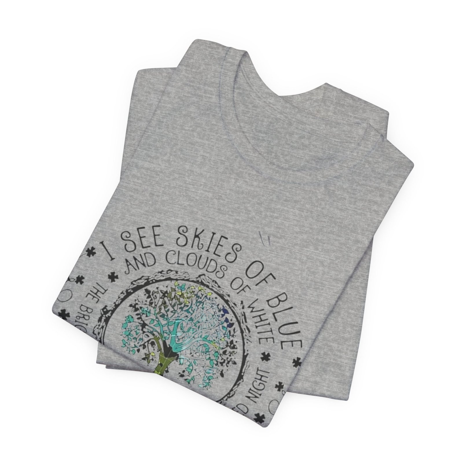 Vintage Inspirational Tee, Unisex Jersey T-Shirt, Nature Lover Gift, Skies of Blue Design, Positive Quote Shirt, Eco-Friendly Apparel - Image 19