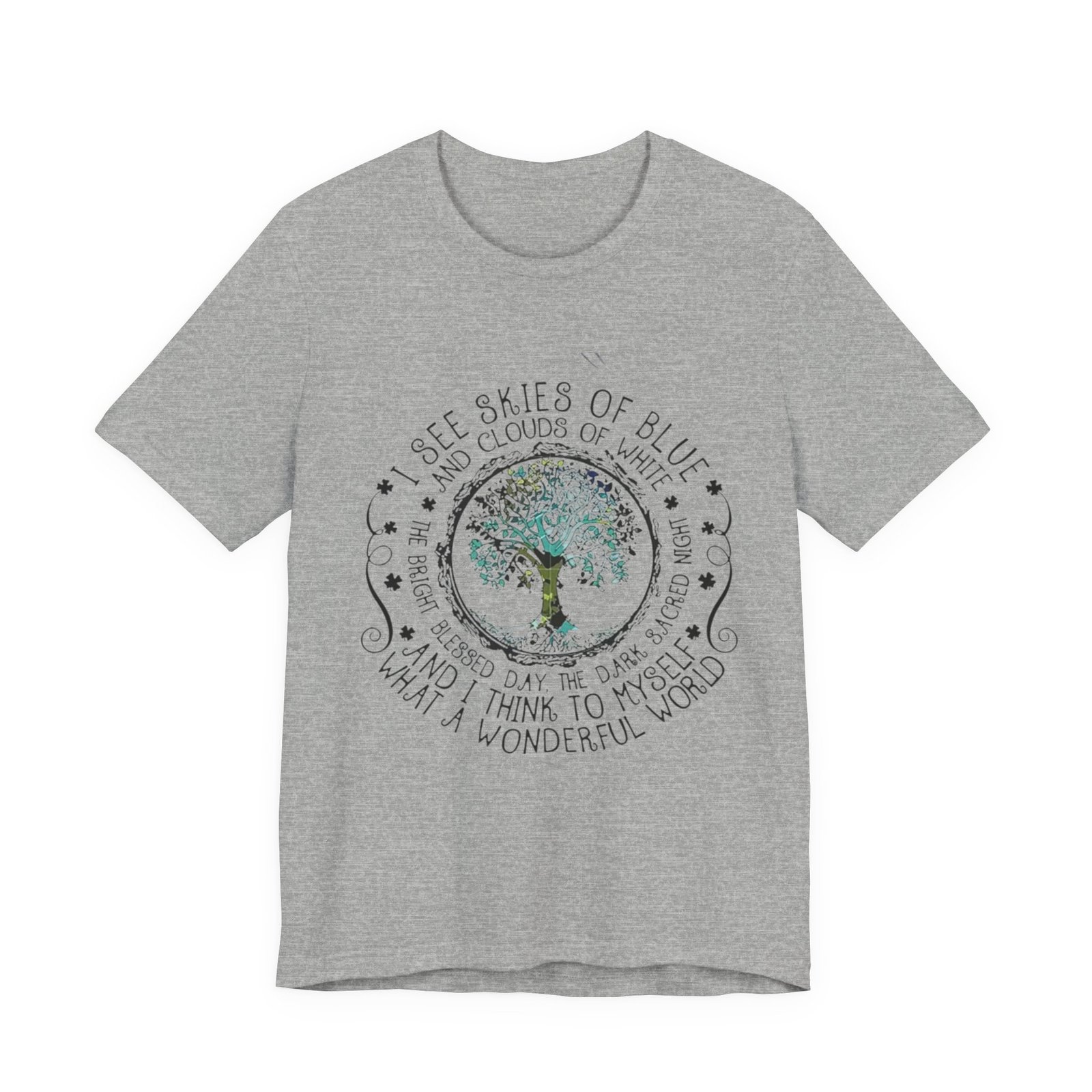 Vintage Inspirational Tee, Unisex Jersey T-Shirt, Nature Lover Gift, Skies of Blue Design, Positive Quote Shirt, Eco-Friendly Apparel - Image 17