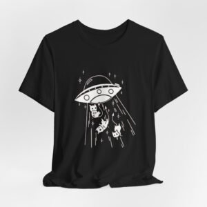 Alien cat abduction tee, Celestial Hand Line Art Tee | Minimal Mystic Illustration, White T-Shirt