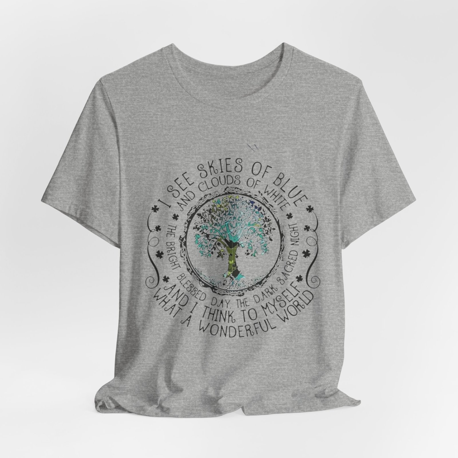 Vintage Inspirational Tee, Unisex Jersey T-Shirt, Nature Lover Gift, Skies of Blue Design, Positive Quote Shirt, Eco-Friendly Apparel - Image 20