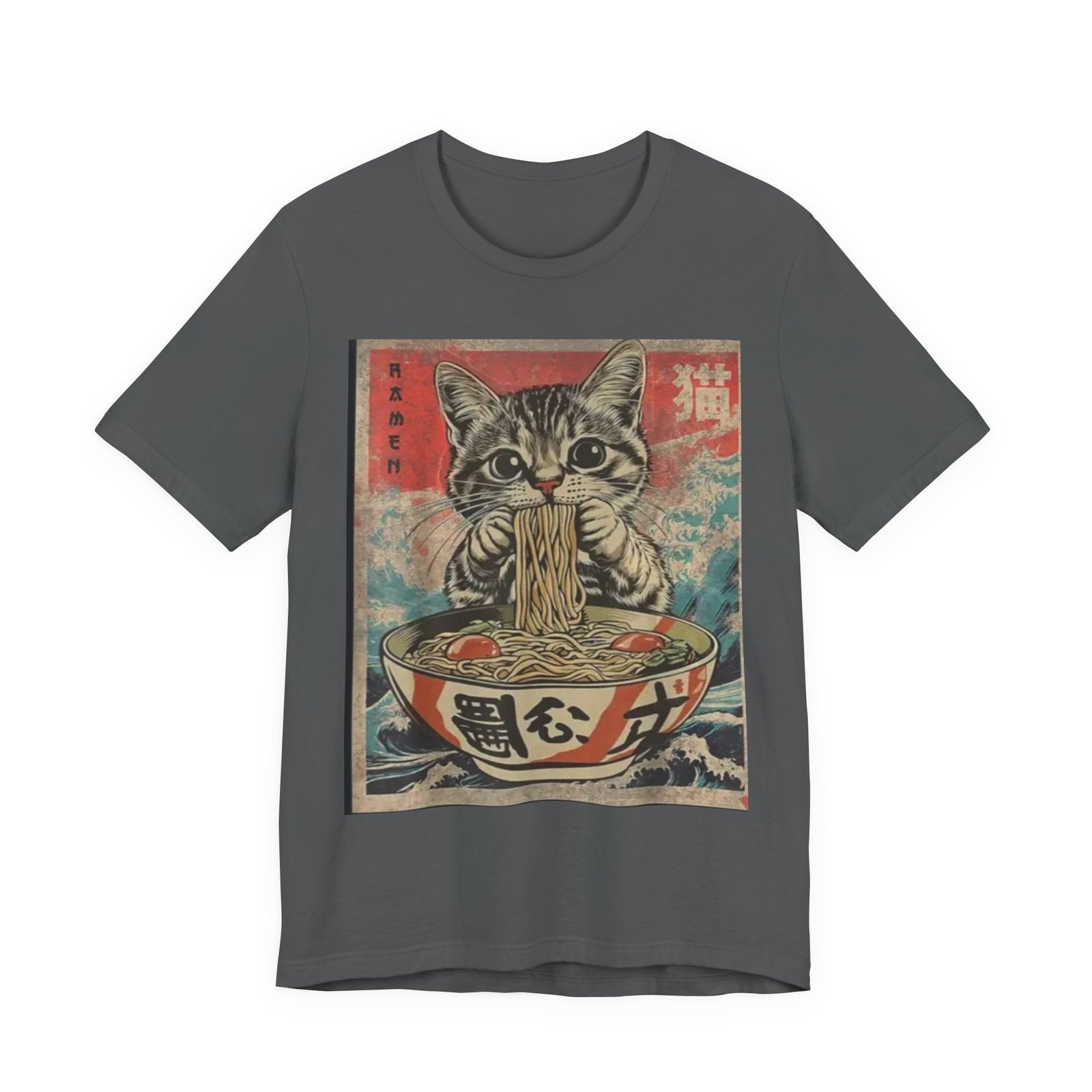 Vintage Cat Eating Ramen Tee, Cat Lover Gift, Funny T-Shirt, Cute Graphic Tee, Anime Apparel, Pet Enthusiast Wear - Image 13